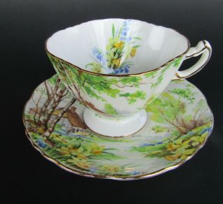 Vintage Hammersley Teacup And Saucer " Lorna Doone,  Country Cottage "