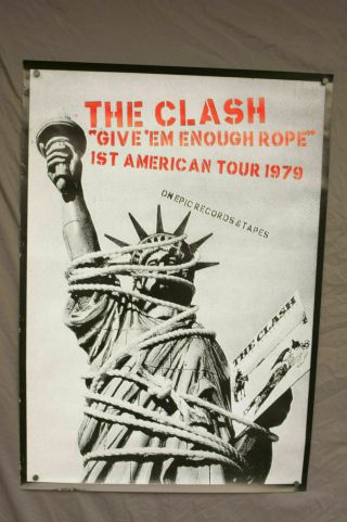 The Clash Give Em Enough Rope Tour Poster 1979 Concert Punk Rock Joe Strummer