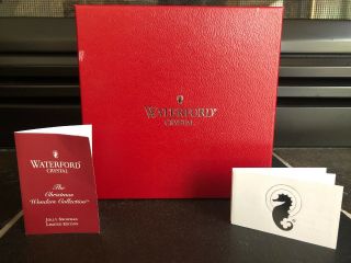 Red Waterford Crystal Empty Box - 2007 Jolly Snowman W/ Tags,  Book & Red Lining
