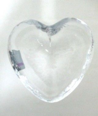 Simon Pearce Heart Hand Blown Glass Trinket Dish Paperweight Signed W/label
