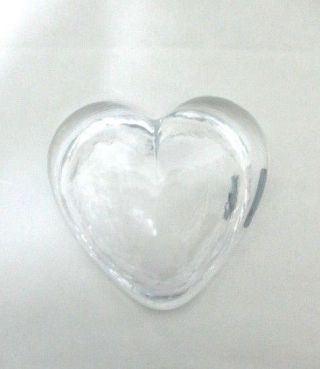 Simon Pearce Heart Hand Blown Glass Trinket Dish Paperweight Signed w/Label 2
