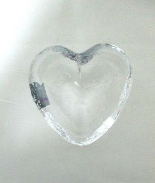 Simon Pearce Heart Hand Blown Glass Trinket Dish Paperweight Signed w/Label 3
