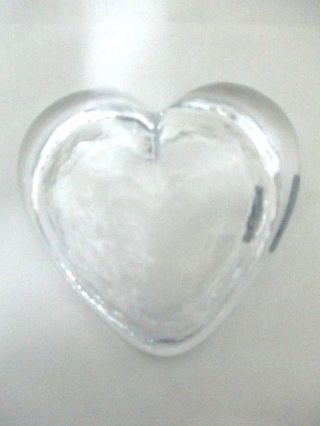 Simon Pearce Heart Hand Blown Glass Trinket Dish Paperweight Signed w/Label 4