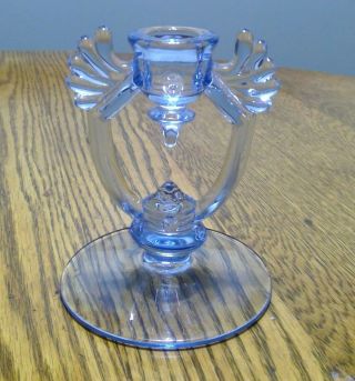 Ice Blue Moondrops Double Winged Candle Holder