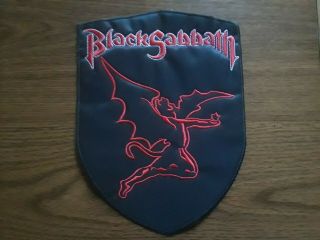 Black Sabbath,  Logo,  Sew On Red With White Edge Embroidered Large Back Patch