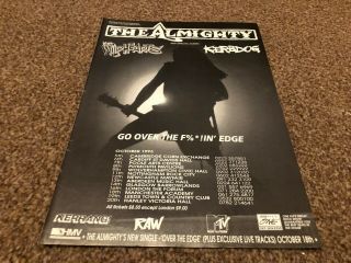 (bebk7) Advert/poster 11x8 " The Almighty With Wildhearts & Kerbdog Tour Dates