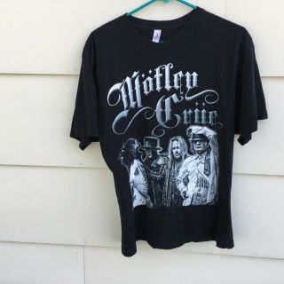 Motley Crue Adult Large Concert T - Shirt 2008 Cruefest Anvil Cities Dates Black