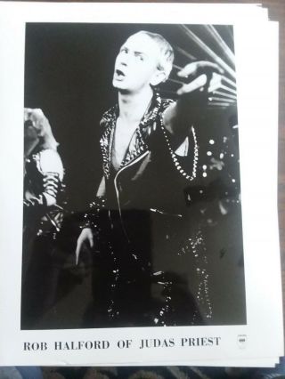 Judas Priest Rob Halford Promo 8x10 Photo Columbia Records