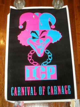 Icp Insane Clown Posse Carnival Of Carnage 35x23 Blacklight Poster 2001