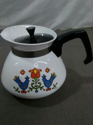 Corning Country Festival Friendship Bluebirds 6 Cup Teapot W/metal Lid