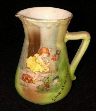 Vintage Royal Bayreuth Porcelain 5 " Creamer Pitcher Little Miss Muffet