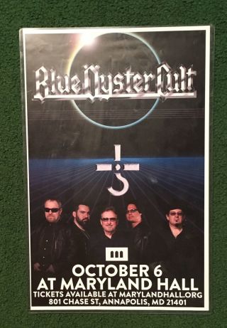 Blue Oyster Cult 11x17 Promo Poster October 6,  2019 Maryland Hall Rare