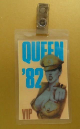 Queen Freddie Mercury 1982 Hot Space Tour Backstage Pass Concert Pass