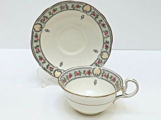 Aynsley Teacup & Saucer Set Small Rose Boarder England