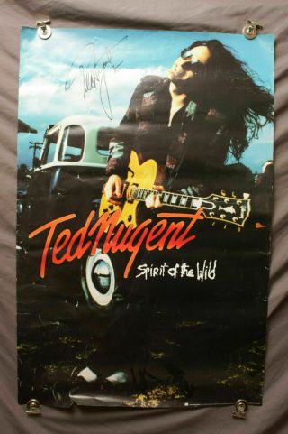 Ted Nugent Spirit Of The Wild Promo Poster Autographed 1995 Atlantic Records