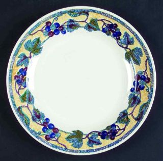 Mosaic Grapes & Leaves Pier 1 Per36 Set Of 4 Dinner Plates 10 1/2 "