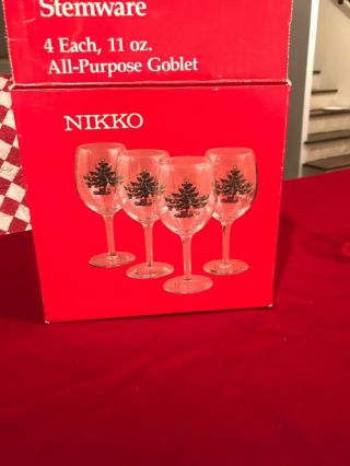 Nikko Christmas Stemware 11 oz.  All Purpose Goblets 3