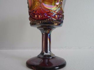 Joe St.  Clair Art Glass Amber Iridescent Carnival Footed CORDIAL Goblet 4