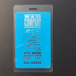 Bad Company Holy Water World Tour 1990 1991 All Areas Laminate Pass