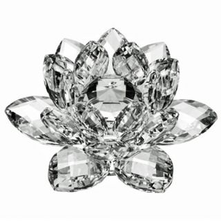 5 Inch Clear Crystal Lotus With Gift Box