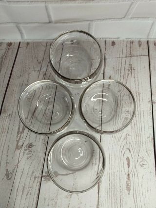 Vintage Dorothy Thorpe Mgm Style Roly Poly Silver Band Glasses Set Of 4 8oz. 5