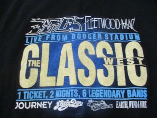 Eagles Fleetwood Mac Steely Dan Journey La Dodger Stadium Large T - Shirt Rare
