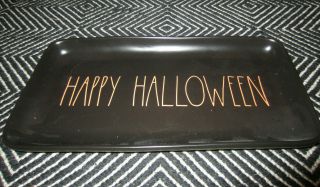Rae Dunn Black Orange Happy Halloween Tray Platter