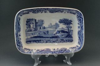 Spode Blue Italian Rectangular Open Serving Dish Vintage English Porcelain 3/3