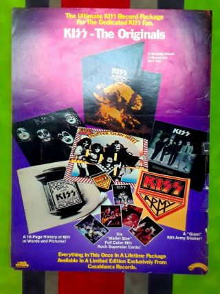 Kiss Rare Vintage 1976 Trade Ad Pin - Up Promo Poster The Originals Gene Simmons