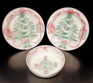 2 Chop Plates,  Vegetable Bowl Sango Home For Christmas 3321 Identical To 4829