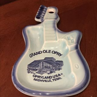Vintage 60s Grand Ole Opry Ceramic Guitar Ashtray Trinket Dish - Nashville,  Tenn