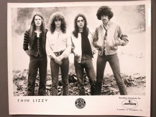 Thin Lizzy Promo Photo 8 X 10 Glossy Black & White Outdoors