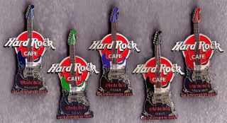 Hard Rock Cafe 5 Japanese " Millennium 2000 - The Evolution Of Rock " Guitar Pins