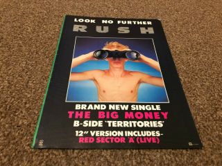 (bebk12) Advert/poster 11x8 " Rush : The Big Money Single