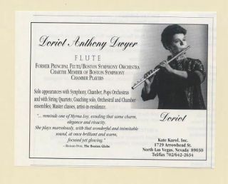1998 Doriot Anthony Dwyer Flute Photo Booking Print Ad