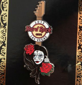 Hard Rock Cafe Pin Las Vegas Sugar Skull Zombie Rose Dia De Los Muerto Hat Lapel