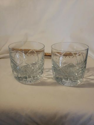 Perfect Block Crystal Set Of Two Cut Crystal High Ball Or Rocks Glasses Awesome