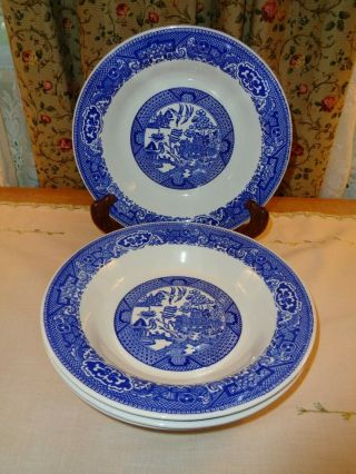 4 Terrific “blue Willow” Ware Pattern Cream Soup Bowls - Made By Royal China Co.