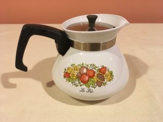 Vintage Corning Ware Spice Of Life Le The 6 Cup Tea Pot W/ Lid P - 104