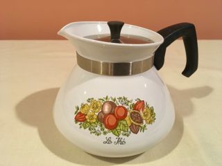 Vintage Corning Ware Spice of Life Le The 6 Cup Tea Pot w/ Lid P - 104 2
