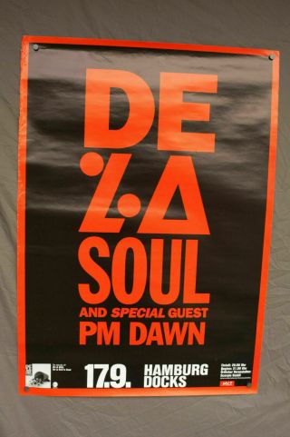 De La Soul / Pm Dawn Show Poster Hamburg Docks 90 