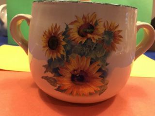 2004 HOME & GARDEN PARTY Ltd.  SUNFLOWER PATTERN COVERED BOWL & LID 2