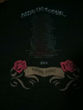 2013 BLUE OCTOBER The Sway Tour Concert T - Shirt Band Shirt Size Medium 4