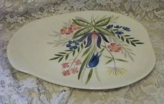 VINTAGE RED WING POTTERY COUNTRY GARDEN LARGE SERVING PLATTER 14 3/4 X 11 3/4 3