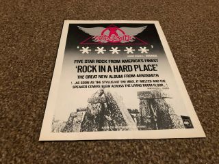 (bebk25) Advert/poster 11x8 " Aerosmith : Rock In A Hard Place Album