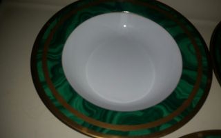 Christian Dior Gaudron Malachite 9 " Soup Bowls Green Marble