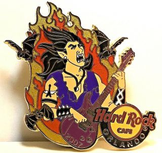 Hard Rock Cafe Orlando Pin Halloween Horror Nights 2007 Florida Vampire Guitar