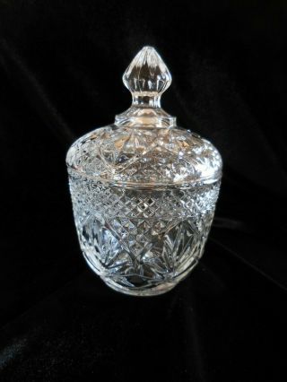 Clear CUT CRYSTAL SUGAR BOWL with COVER Vintage 4