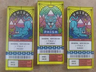 Phish Dicks Summer Tour Commerce City Co Sept 2018 Night 1 2 &3 Ticket Magnets