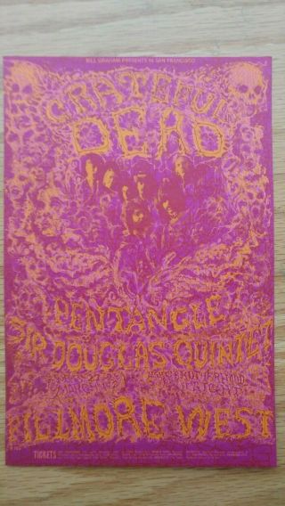 Grateful Dead Postcard Bg - 162 Fillmore West March 1969